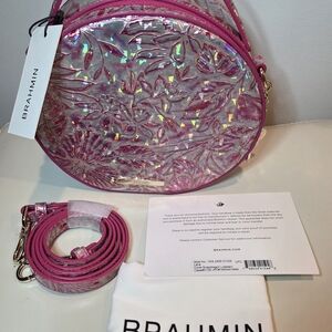 NWT Brahmin Pink Iridescent Coral Snapdragon Lokelani Lane w Dustbag